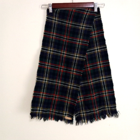 Scott Green Lochcarron Vintage Scotland Tartan Wool Scarf 10.5"x52" - Picture 1 of 4